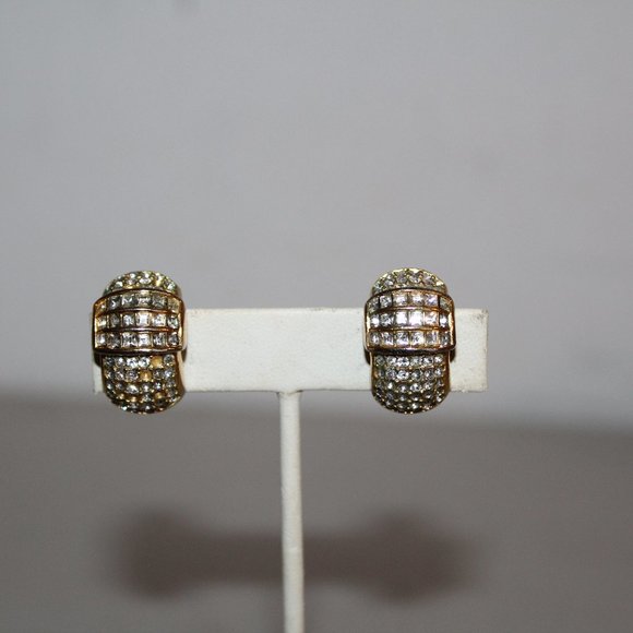 CHRISTIAN DIOR PREOWNED SWAROVSKI CRYSTAL EARRINGS - Picture 1 of 7